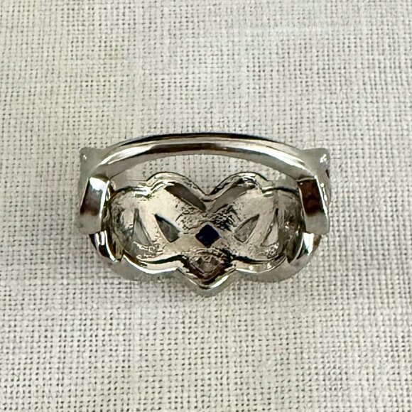 Elegant Silver Rose Gold Heart Infinity Knot Ring Rhinestone Accents Size 7.75 - Picture 6 of 11